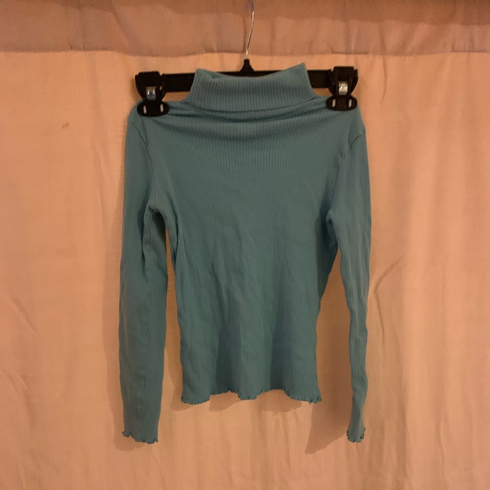 cute blue turtleneck